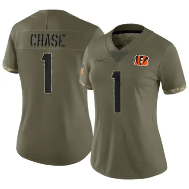 White Women's Ja'Marr Chase Cincinnati Bengals Limited Color Rush Vapor  Untouchable Jersey